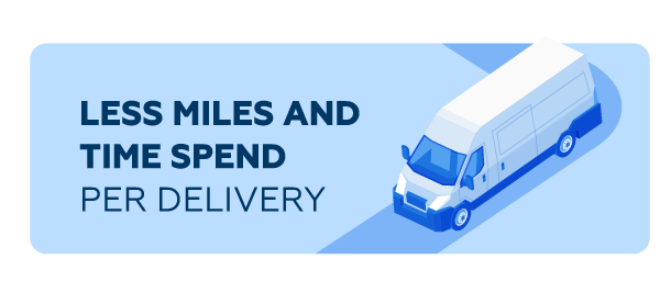 Less miles and time spend per delivery